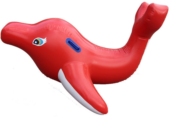Küçük Kırmızı yunuslar 3*1m park için şişilebilir su yüzen oyuncaklar