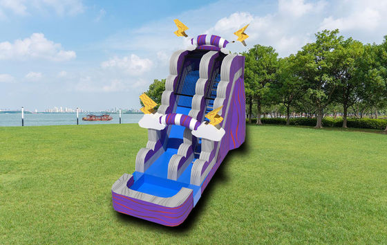 Havuzlu Şişme Mor Gök gürültüsü Su Kaydırma