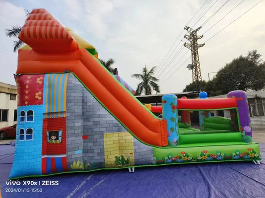 Fun Park Dry şişkin şişkin kaydırma slaytları şeker dükkanı temasıyla