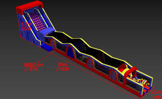 Large Size Adult Toxic Inflatable Obstacle Course Commercial