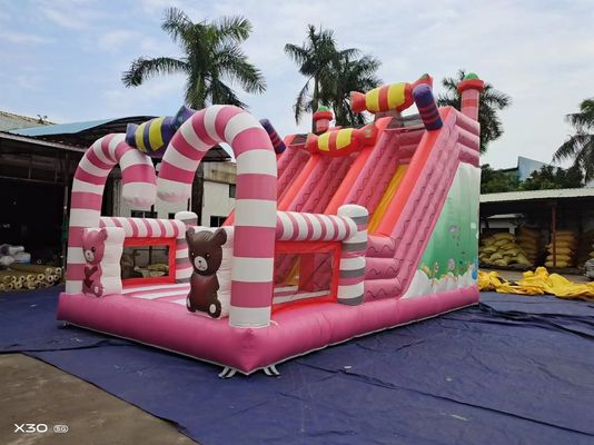 Candy World Pembe Tarzı Kiralık Etkinlik Partisi İçin Şişme Slaytlar