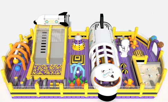 Taman hiburan Szie Airplane yang besar Taman bermain Bouncy Castle yang tertiup angin