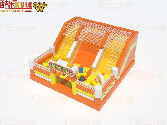 Portakal şişme büyük kaydırıcı küçük engellerle sıçrayıcı kale