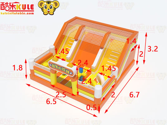 Portakal şişme büyük kaydırıcı küçük engellerle sıçrayıcı kale