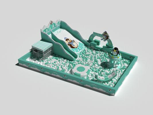 Penguen Temalı Kapalı Oyun Alanı Şişme Kale Toplarla Atlama Havuzu