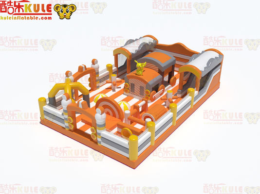 Şişme Turuncu Sarı Tarzı Atlama Kalesi Kaydırma Oyunları