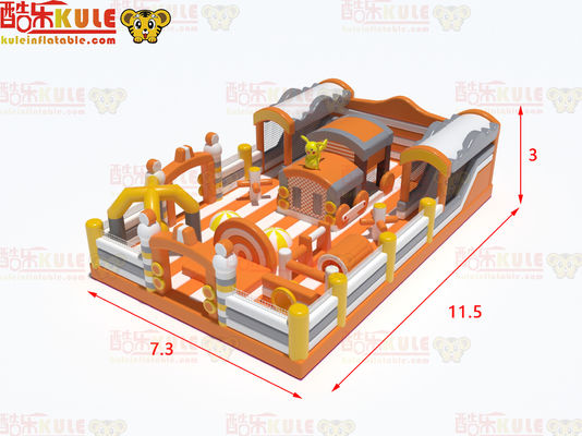 Şişme Turuncu Sarı Tarzı Atlama Kalesi Kaydırma Oyunları