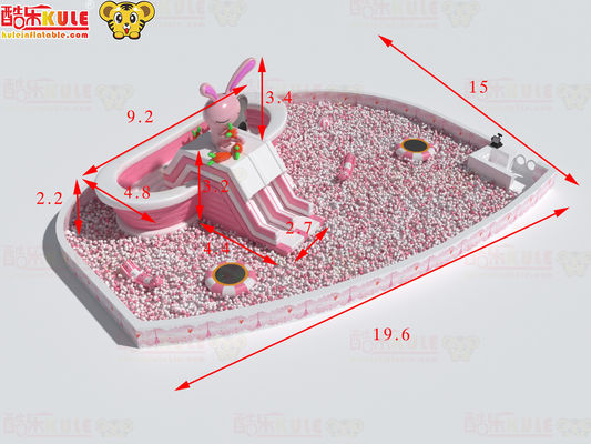 Banyo şişme kaydırıcılar büyük toplar için pembe ve beyaz havuz