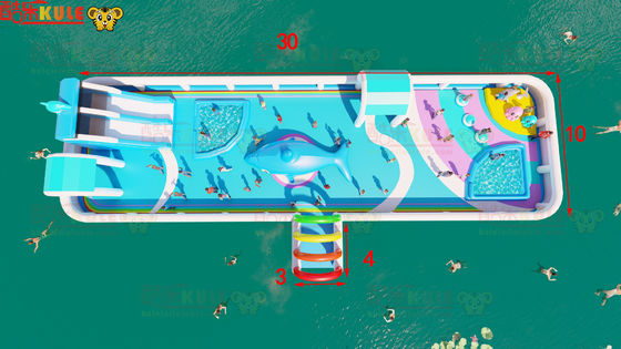 Ticari atlama şişme su kaydırmaları açık hava oyun alanı