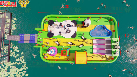 Büyük Açık Hava Oyun Alanı Okyanus Üzerindeki Şişme Su Kaleleri