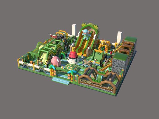 Jungle Tema Parkı Çocuklar İçin Şişme Sıçrama Kalesi Oyun Alanı