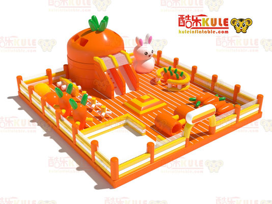 Carrot Park Inflatable Small Jumping Castle (Jingga & Kuning)