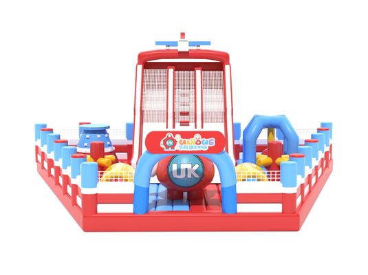 Kastil Bouncy Commercial Kecil Inflatable Merah Biru Putih Warna