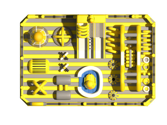 Park Büyük Sarı Şişme Kaleler Kaydırma Engeller Kursu