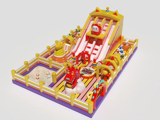 Çin Ejder Aslanı Slide ve Kum havuzu ile şişme sıçrama kalesi