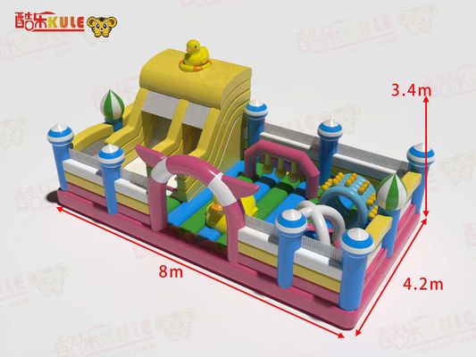 Küçük Zıplayan Şişme Kaleler Ördek Parkı Sarı Pembe Mavi