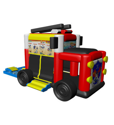 İtfaiye Kamyonu Çocuklar İçin Şişme Kale Atlama Evi