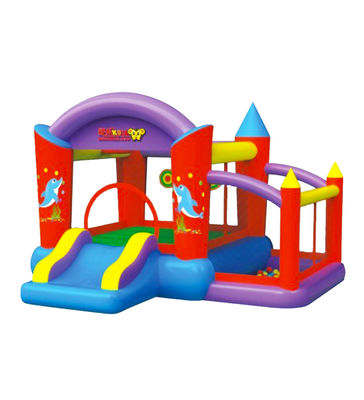 Dolphin desenli ticari şişme sıçrama evi