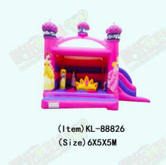 Putri Rumah Bouncing Inflatable Melompat Dengan Pilar Dan Mahkota