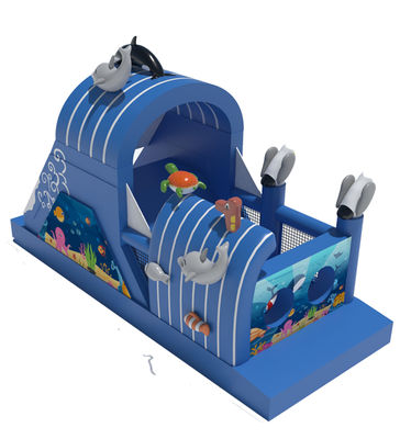 Deniz Hayvanları Teması Küçük Kaydırma ile Şişme Atlama Evi