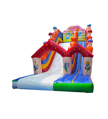 Anak-anak Taman Hiburan Smurfs Inflatable Slide Besar Untuk Sewa