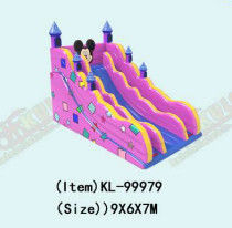 Anak-anak Taman Hiburan Miki Inflatable Mouse Pink Slide Untuk Sewa