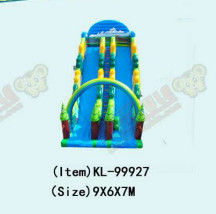 Warna Biru Anak-anak Taman Hiburan Ledeng Besar Inflatable Untuk Sewa