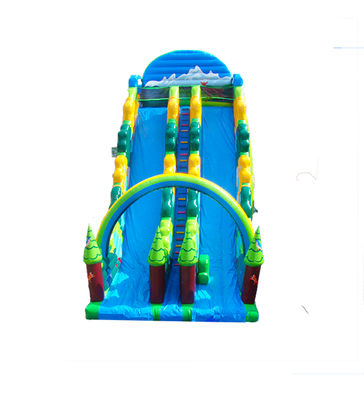 Warna Biru Anak-anak Taman Hiburan Ledeng Besar Inflatable Untuk Sewa