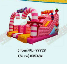 Sweet Candy Anak-anak Taman Hiburan Slide Inflatable Untuk Sewa