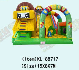 Kastil Bouncing Commercial kecil dengan taman bermain anak-anak slide