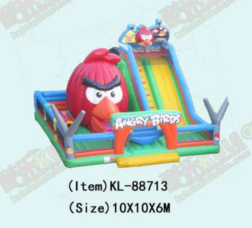 Anak-anak Taman Hiburan Inflatable Angry Bird Hewan Slide Untuk Sewa