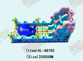 Whale Theme Fun Park Melompat Slide Komersial anak-anak Taman bermain