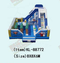 Blue White Snow theme Children Fun Park Inflatable Slide Bouncy