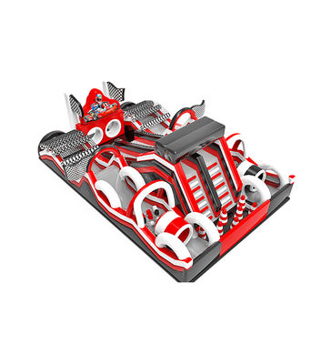 Tema Balap Anak-anak Taman Hiburan Inflatable Dengan Slide Bouncy