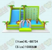 Tropical Inflatable Playground Fun Zone Customized Obstacle Climb