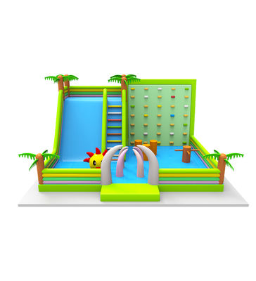 Tropical Inflatable Playground Fun Zone Customized Obstacle Climb
