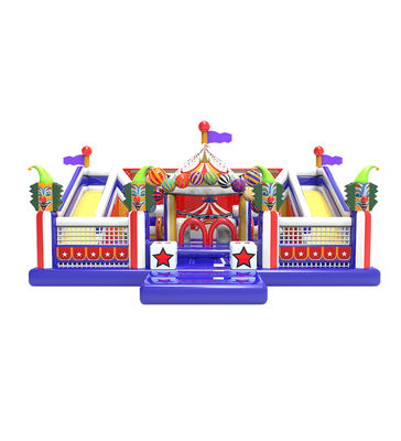 Colorful Inflatable Circus - Inspired Play Area Carnival Fun Zone with Slides