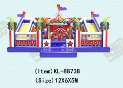 Colorful Inflatable Circus - Inspired Play Area Carnival Fun Zone with Slides