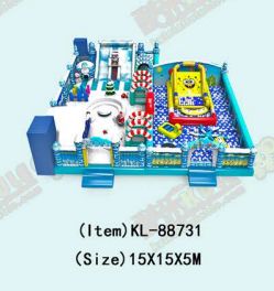 Colorful Inflatable Playground: Snow and Sea Fun Winter & Cartoon Magic