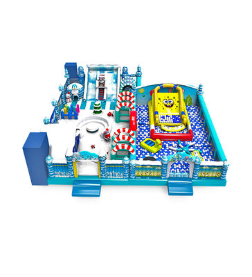 Colorful Inflatable Playground: Snow and Sea Fun Winter & Cartoon Magic