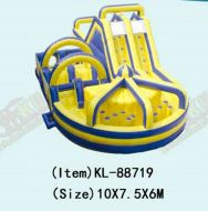 Slide Hiburan Inflatable Kuning - Biru: Peralatan Taman bermain yang menyenangkan