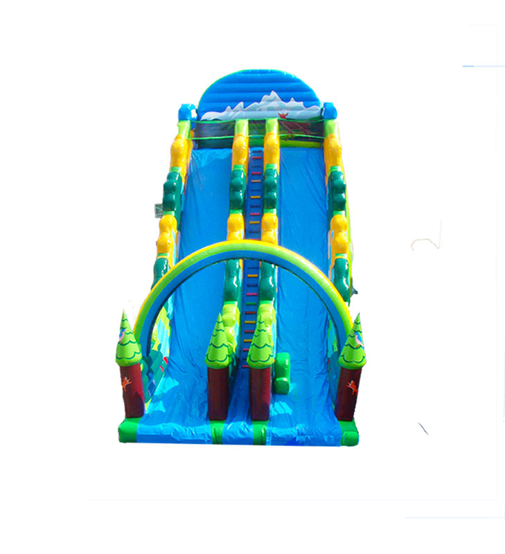 Warna Biru Anak-anak Taman Hiburan Ledeng Besar Inflatable Untuk Sewa