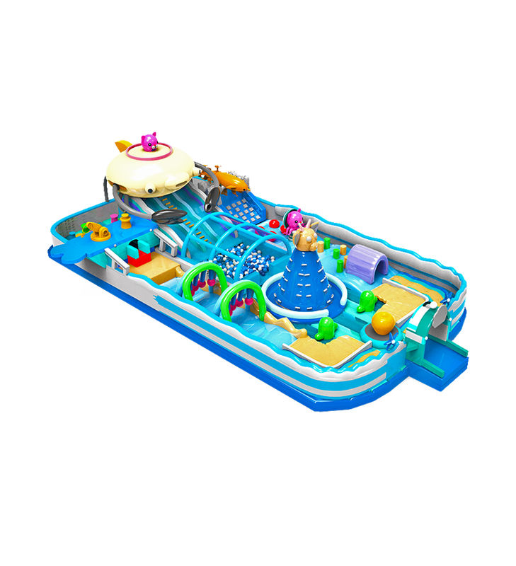 Big Playground Colorful Children Fun Park Inflatable With Ball Pool